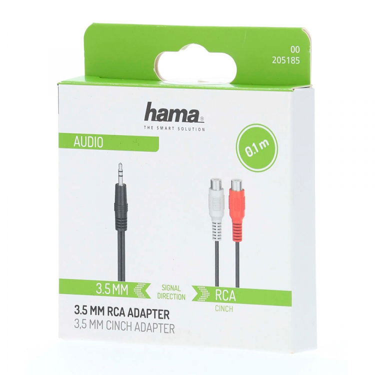 Hama Adapter Audio 2x RCA Hunstik til 3.5 Jack hanstik