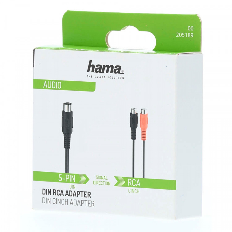 Hama Adapter Audio 2x RCA Hun til DIN 5-pin Han