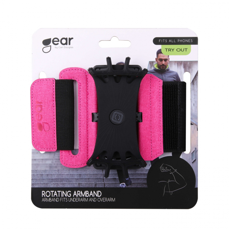 Gear Sportsarmbånd Premium Universal Over- & Underarm Vridbar Holder Rosa