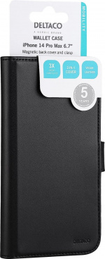 DELTACO iPhone 14 Pro Max wallet case 2-in-1, magnetic back cover
