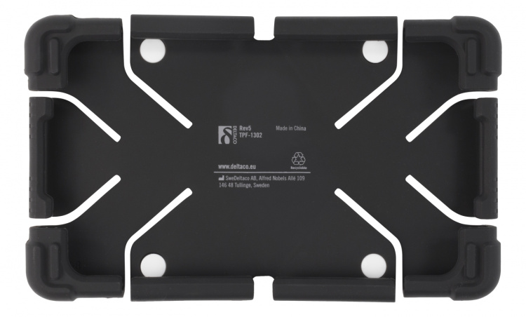 DELTACO cover i silikone til 7,8 tommer tablets, stander, sort