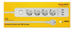 DE-LOCK Power strip with 4x CEE 7/3, 3x USB Type-A ports, child protec