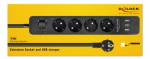 DE-LOCK Power strip with 4x CEE 7/3, 3x USB Type-A ports, child protec DE-LOCK Power strip with 4x CEE 7/3, 3x USB Type-A ports, child protec