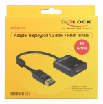 Delock Adapter Displayport 1.2 male to HDMI female, 4K, active, black Delock Adapter Displayport 1.2 male to HDMI female, 4K, active, black