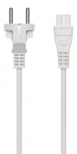 DELTACO apparatkabel, rak CEE 7/7 - rak IEC C5, 0,5m, 3X0.75mm2, vit