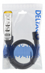 DELTACO extension cord IEC C15 - IEC C14, 1m, black