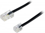 DELTACO modulkabel, 8P4C(RJ45) til 6P4C(RJ11), 1m, sort
