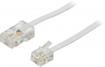 DELTACO modulkabel, 8P4C(RJ45) til 6P4C(RJ11), 3m, hvid