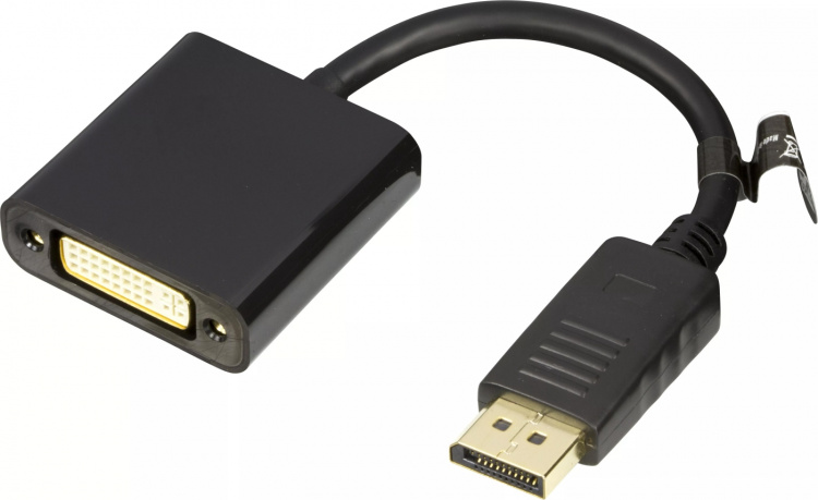 DELTACO DisplayPort till DVI-D singlelink adapter, 0,2m, ha-ho, svart