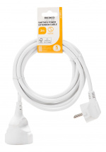 DELTACO Jordad förlängningskabel 1x CEE 7/3, 1x CEE 7/7, 3m, Vit