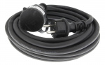 DELTACO Förlängningskabel, utomhusbruk, jordad, IP44, 10 m, Svart