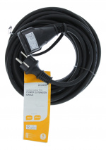 DELTACO Förlängningskabel, utomhusbruk, jordad, IP44, 10 m, Svart