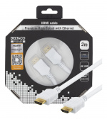 DELTACO PRIME HDMI kabel, HDMI High Speed with Ethernet, HDMI Type A h
