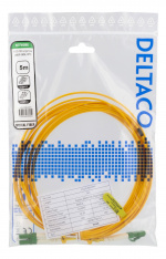 DELTACO OS2 fiber cable LC - LC, duplex, singlemode, APC, 9/125, 5m