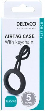DELTACO Apple AirTag case, Silikon, Svart