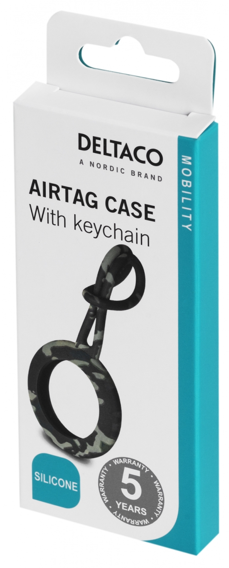 DELTACO Apple AirTag case, Silikon, Svart