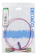 DELTACO Fiber cable, 1m, SC-SC Duplex, 50/125, pink