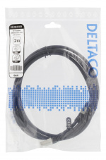 DELTACO S/FTP Cat6 patch cable, 2m, 250MHz, UV resistant, black DELTACO S/FTP Cat6 patch cable, 2m, 250MHz, UV resistant, black