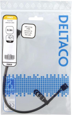 DELTACO förlängningskabel för 4-pins fläktar 0,3m, svart