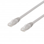 DELTACO U/UTP Cat6a patch cable, 1,5m, 500MHz, LSZH, gray