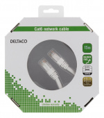 DELTACO U/UTP Cat6 patchkabel, 15m, 250MHz, Delta, LSZH, hvid