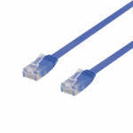 DELTACO U/UTP Cat6 patch cable, flat, 3m, 250MHz, blue