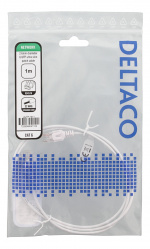 DELTACO Ultra Slim U/UTP Cat.6 patch cable, OD:2.6mm, 1m, white