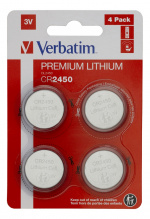 Verbatim LITHIUM BATTERY CR2450 3V 4 PACK