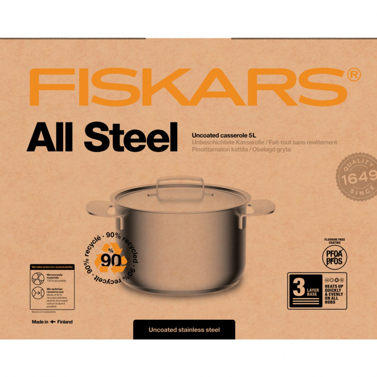 Fiskars All Steel gryta 5,0L Fiskars All Steel gryta 5,0L