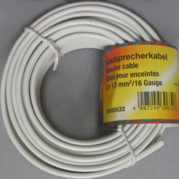 Hama Højttalerkabel 2x1,5mm² 10m Hvid