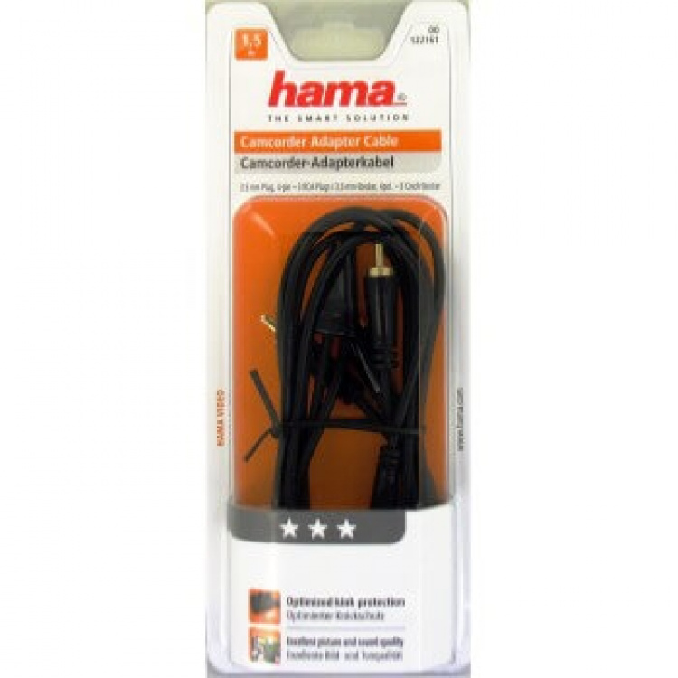 Hama Kabel 4pin 3,5mm-3 Phono 1,5m Sort Guldbelagt TL