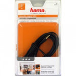 Hama Kabel 4pin 3,5mm-3 Phono 3,0m Sort Guldbelagt TL