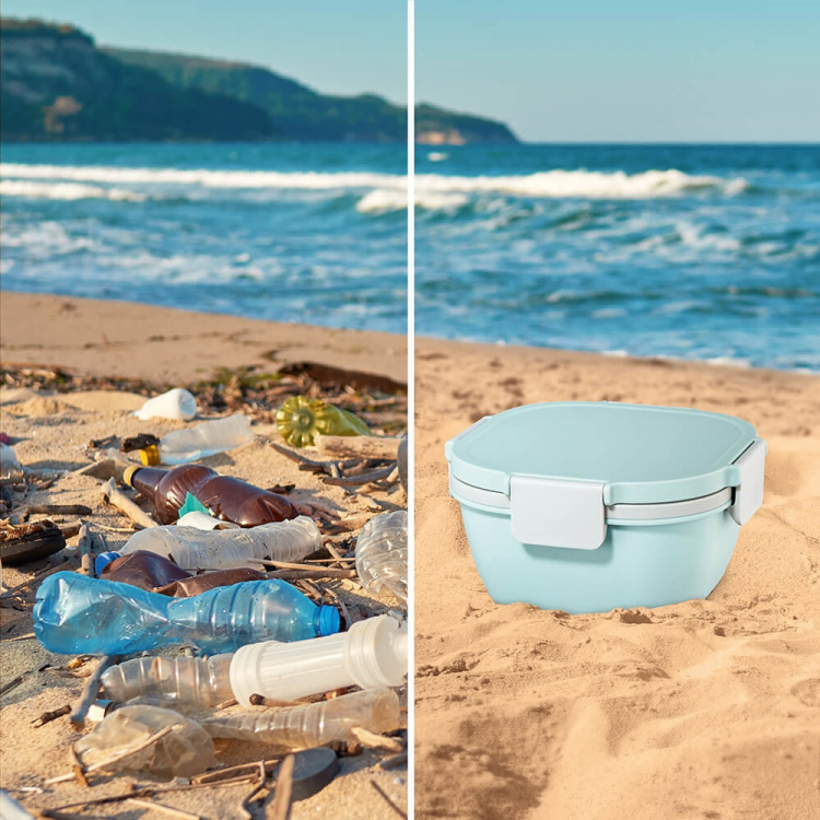 XAVAX Salat madkasse To-Go 1,4L Pastel blå