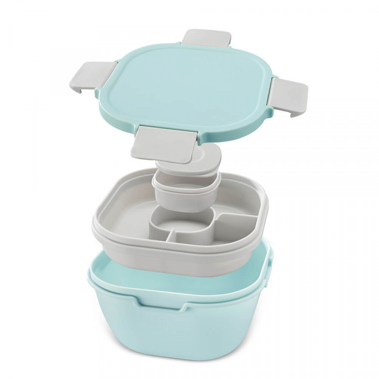 XAVAX Salat madkasse To-Go 1,4L Pastel blå