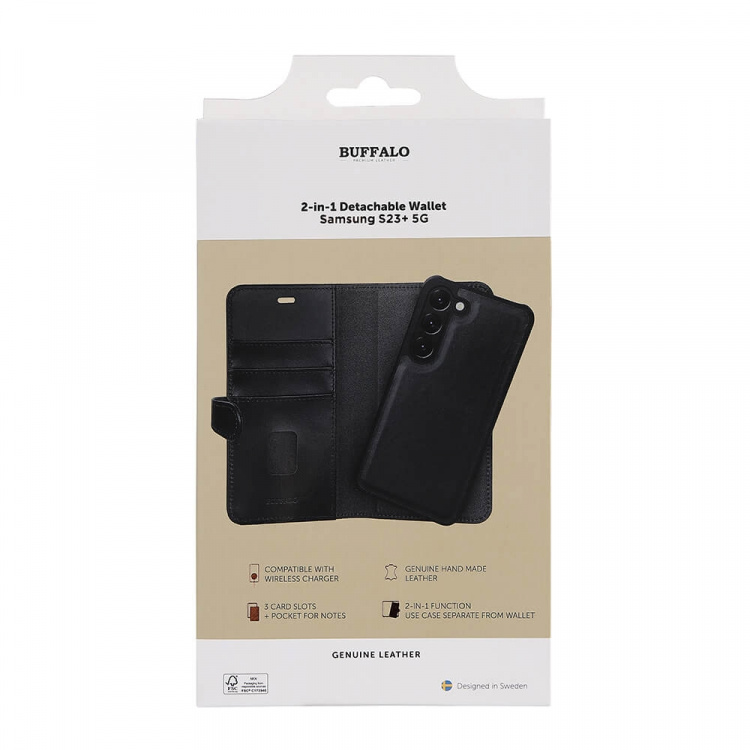 Buffalo Mobilcover 2-i-1 Sort - Samsung S23+ 5G