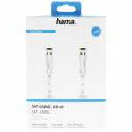 Hama Kabel Antenn SAT 120dB F-Plug-F-Plug Vit 3m