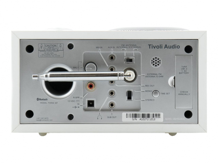 Tivoli Audio Clockradio Model Three BT USB Hvid