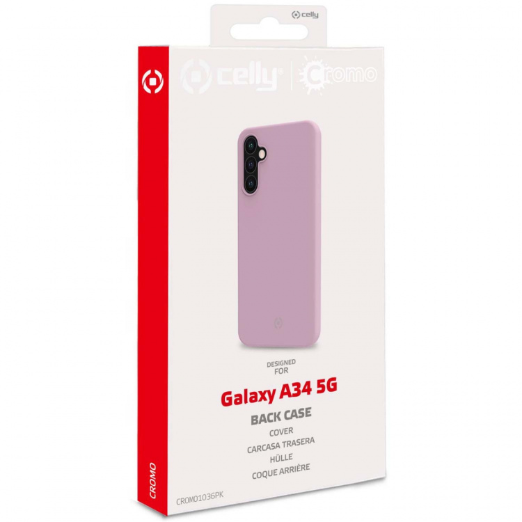 Celly Cromo Soft rubber case Galaxy A34 5G Rosa