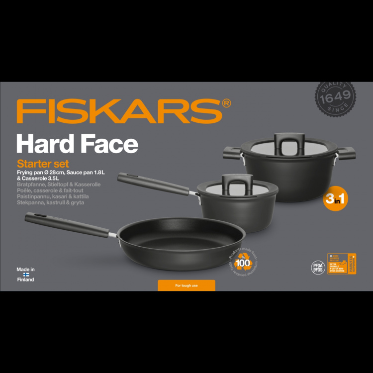 Fiskars HardFace Starter set:1,8L+3,5L+28cm