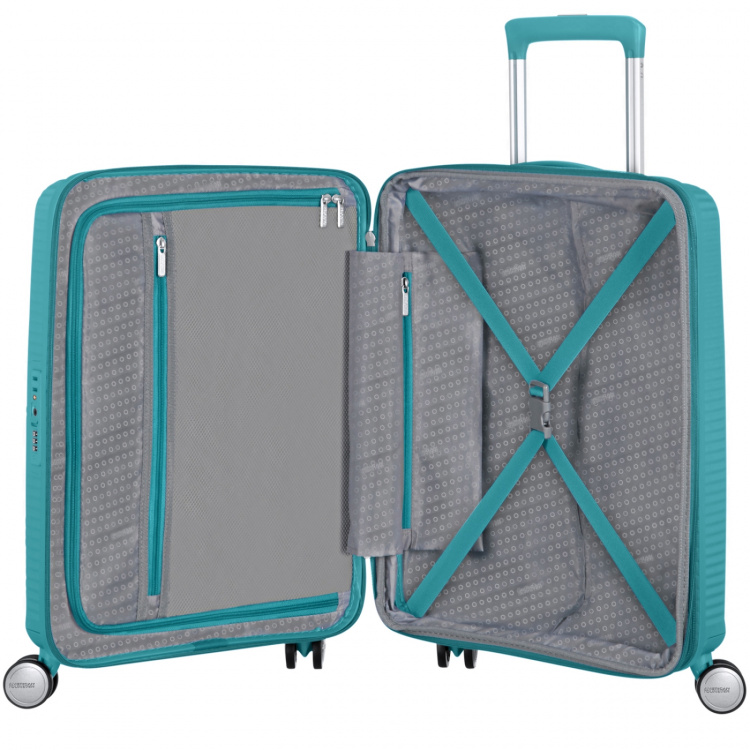 American Tourister Soundbox Kabinväska Exp. 55 Turquoise Tonic