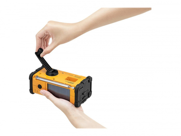 Sangean MMR88 Vevradio med ficklampa, solceller, USB, Gul/Svart 