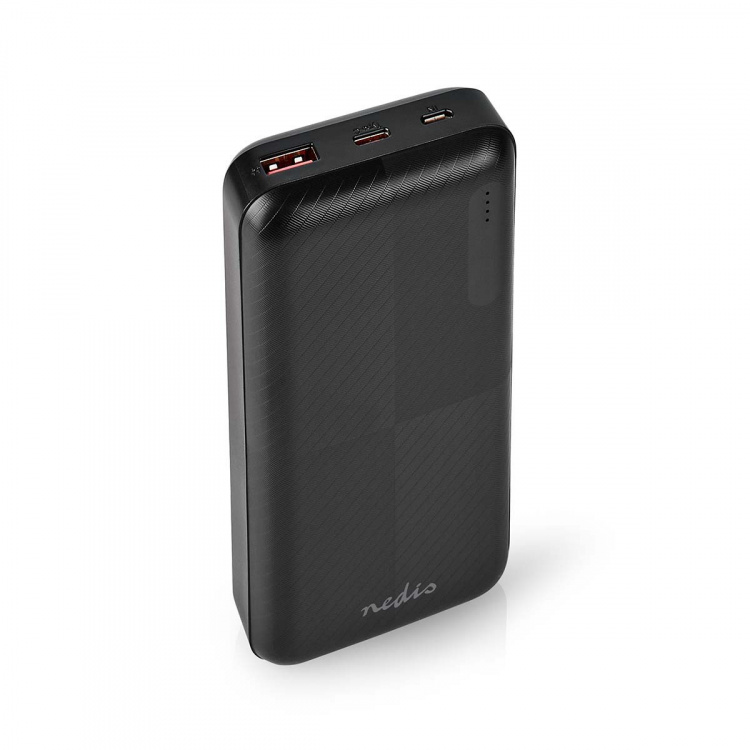 Nedis Powerbank | 20000 mAh | 1.5 / 2.0 / 3.0 A | Antal output: 2 | Output tilslutning: 1x USB-A / 1x USB-C™ | Input forbindels: 1x Micro USB / 1x USB-C™ | PD2.0 18W | Lithium-polymer