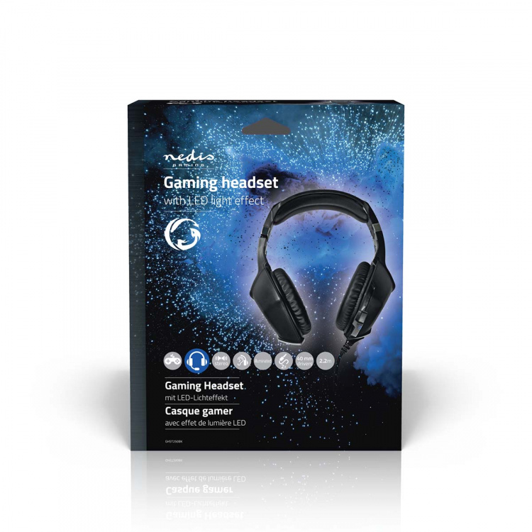 Nedis Gaming Headset | Over-Ear | Stereo | USB Type-A / 2x 3.5 mm | Fold-Away Mikrofon | 2.20 m | LED