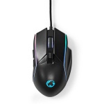 Nedis Gaming Mouse | Kabel | 800 / 1200 / 2400 / 3200 / 4800 / 7200 dpi | Justerbar DPI | Antal knapper: 6 | Højrehåndet | 1.50 m | LED