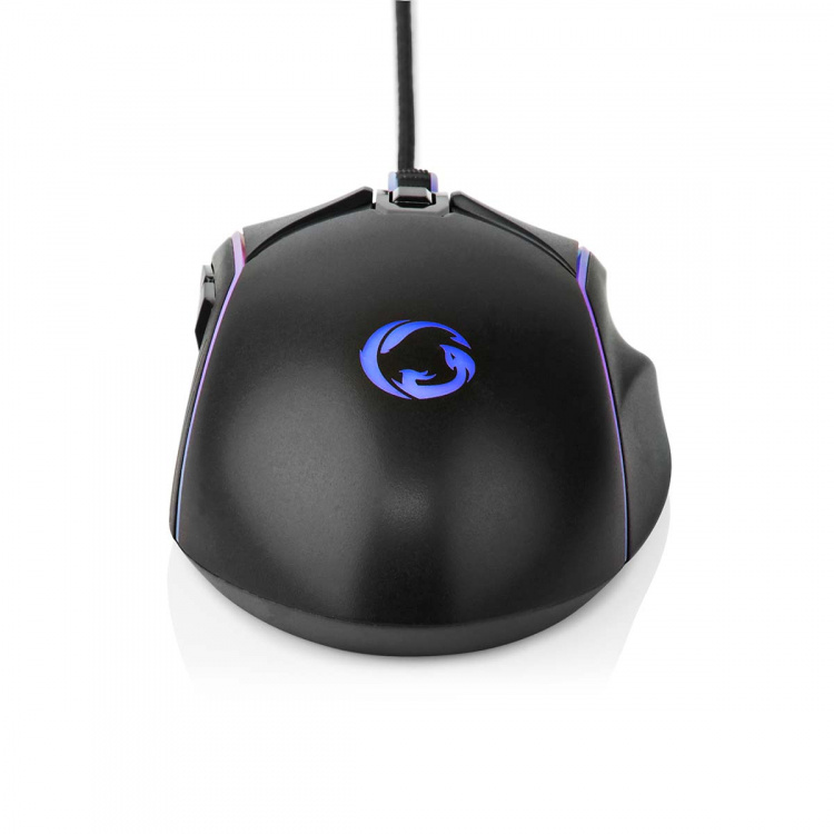 Nedis Gaming Mouse | Kabel | 800 / 1200 / 2400 / 3200 / 4800 / 7200 dpi | Justerbar DPI | Antal knapper: 6 | Højrehåndet | 1.50 m | LED