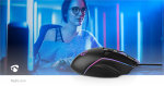Nedis Gaming Mouse | Kabel | 800 / 1200 / 2400 / 3200 / 4800 / 7200 dpi | Justerbar DPI | Antal knapper: 6 | Højrehåndet | 1.50 m | LED