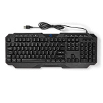 Nedis Wired Gaming Keyboard | USB Type-A | Membrane Nøgler | LED | QWERTY | ND layout | USB Drevet | Strømkabellængde: 1.30 m | Multimedia