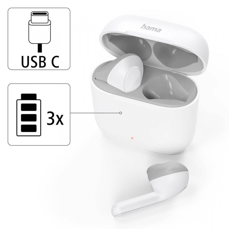 Hama Hovedtelefoner Freedom TWS In-Ear True Wireless Hvid