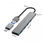 Hama Hub USB-A 3.2 4x Porte 5 Gbit/s USB-C Adapter