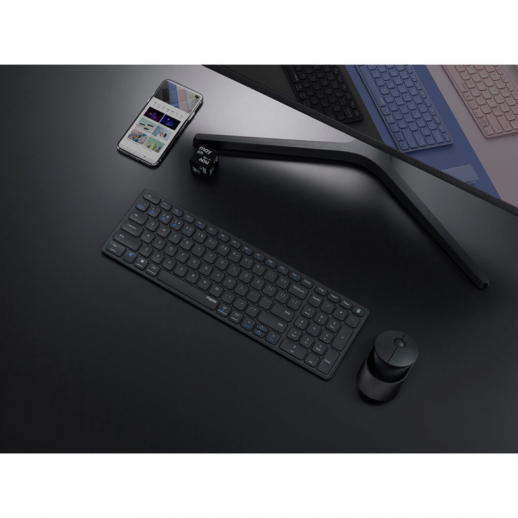 Rapoo Tastatur/Mus Sæt 9750M Multi-Mode Wireless Mørkegrå